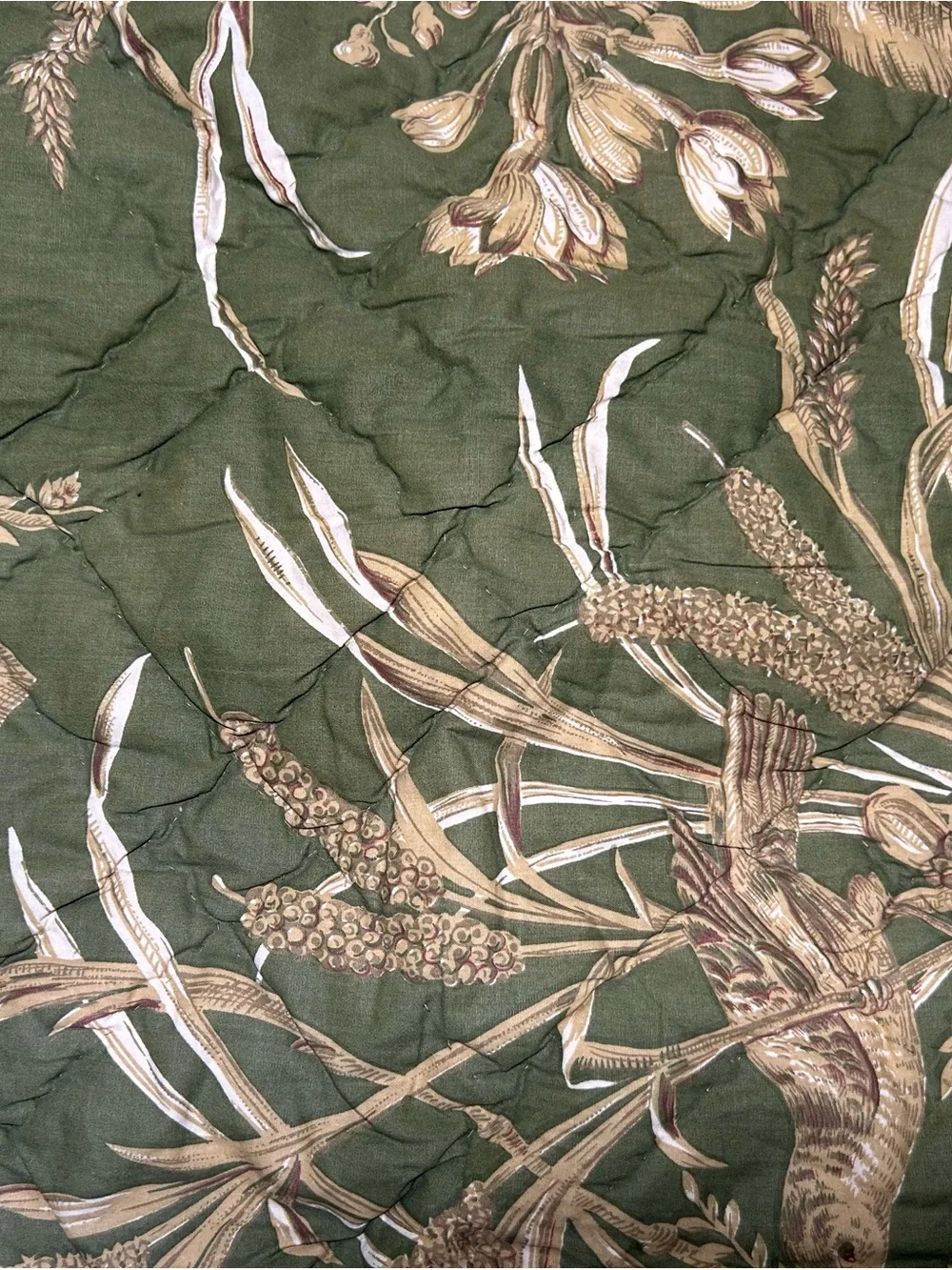 Charter Club Olive and Gold Quilted Textured 100% Cotton Pillow Cover Home Comfo
